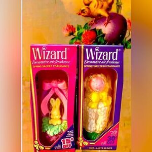 VINTAGE 80’s WIZARD EASTER BUNNY IN BASKET & LAMB DECORATIVE AIR FRESHENERS~NOS